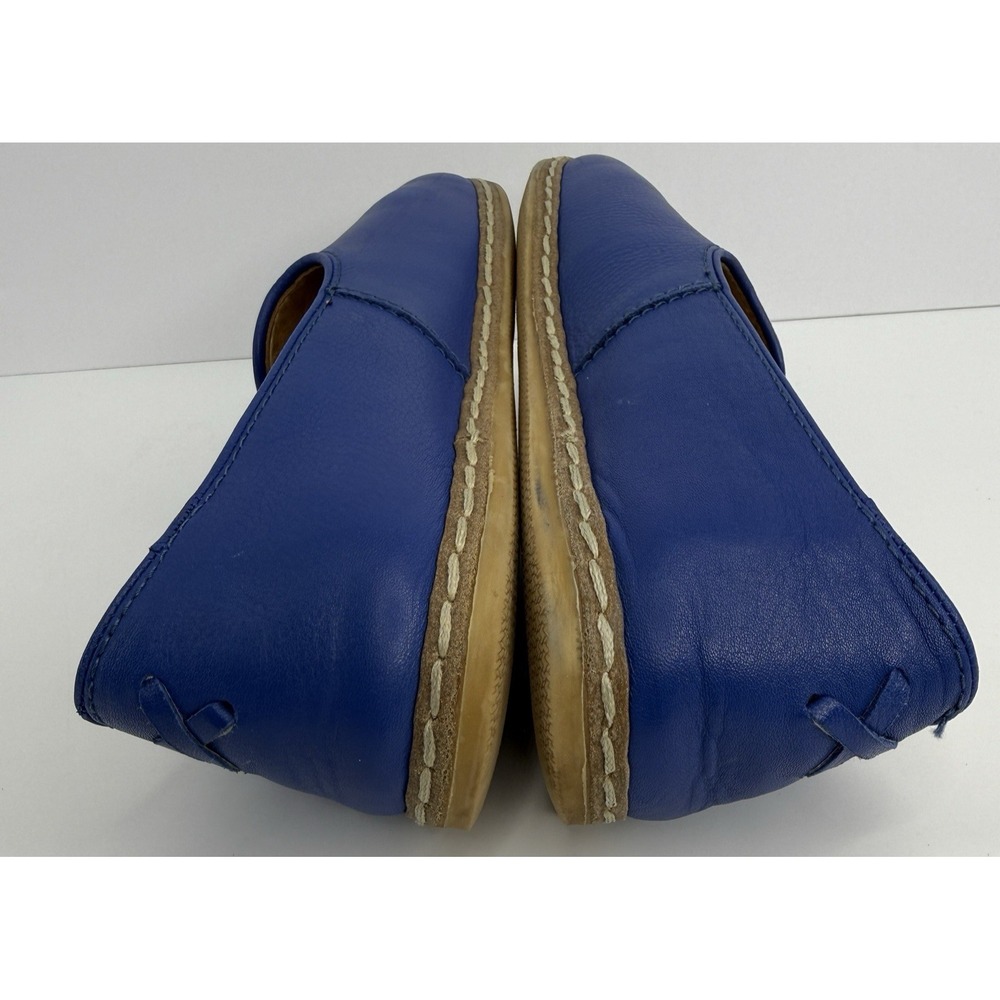 Charix Istanbul Blue Leather Handmade Slip On Flats Women's US 9.5 EU 40 - Picture 7 of 11